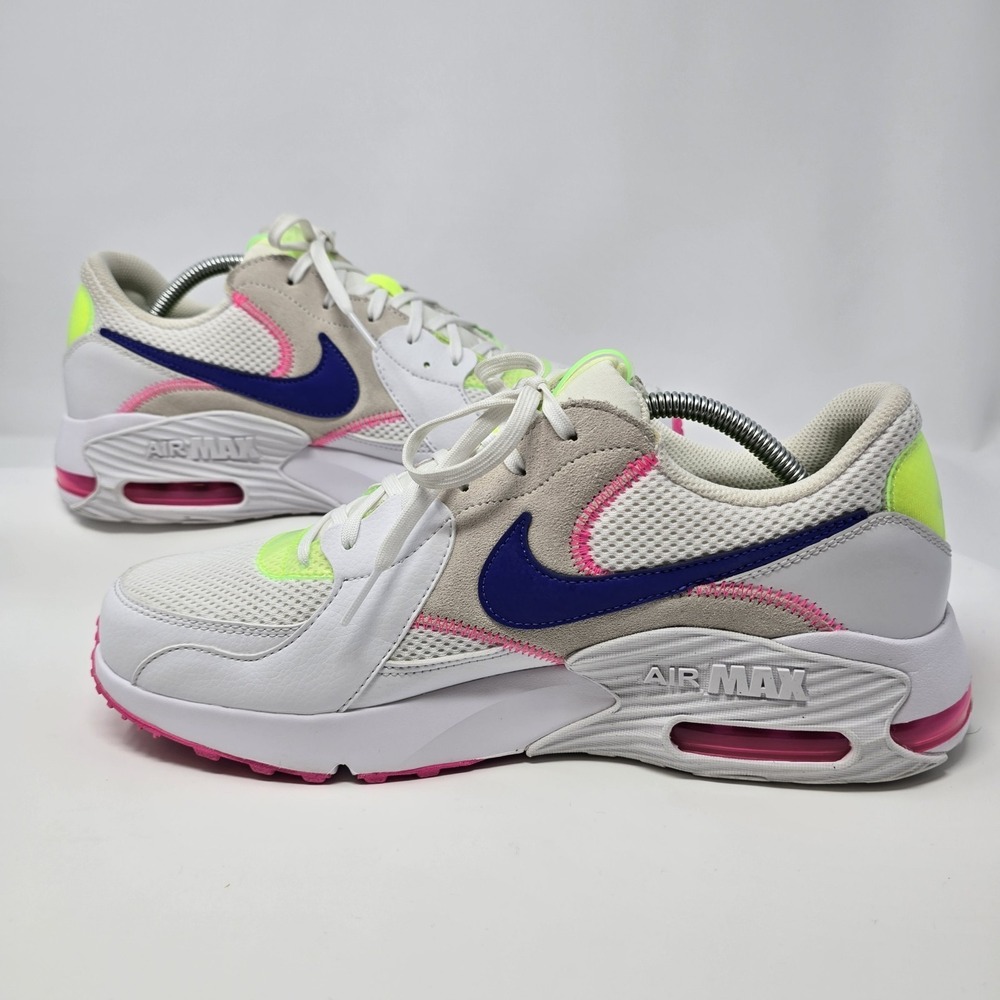 Nike Air Max Excee White Pink Neon Womens Size 12 / Mens Size 10.5 - Picture 2 of 14